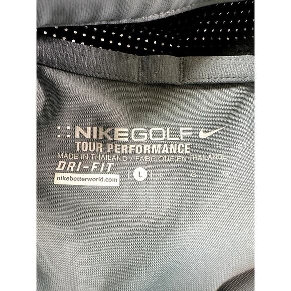 Nike Golf Tour Performance Dri Fit Grey Striped Polo Shirt Mens Large Dri-Fit - Picture 6 of 8
